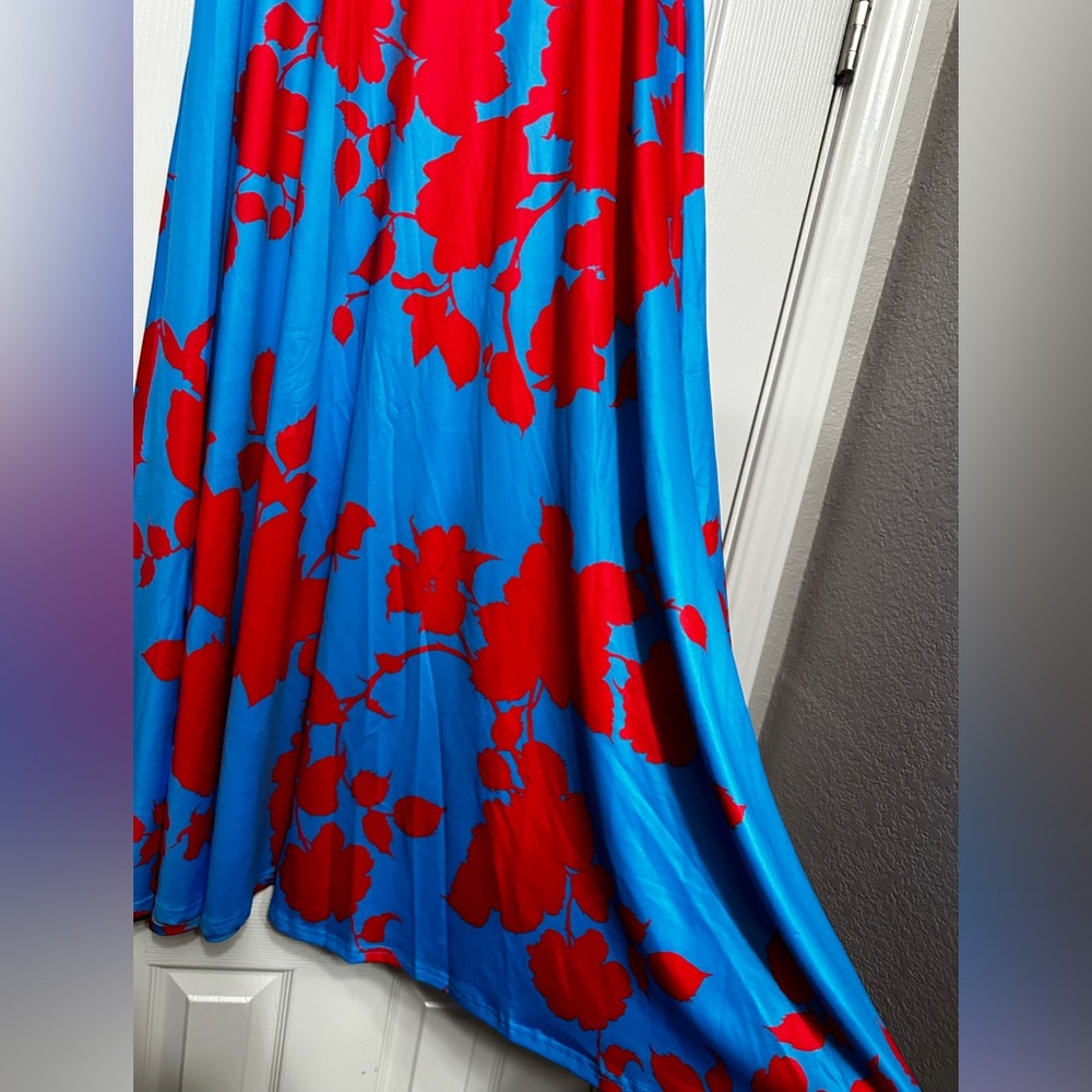 VCAY Floral Print Flutter Sleeve Crop Top & Boho Tropical Long Skirt - Picture 7 of 16